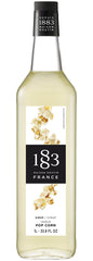 1883 Maison Routin popcorn syrup front bottle showing elegant glass and label for premium display