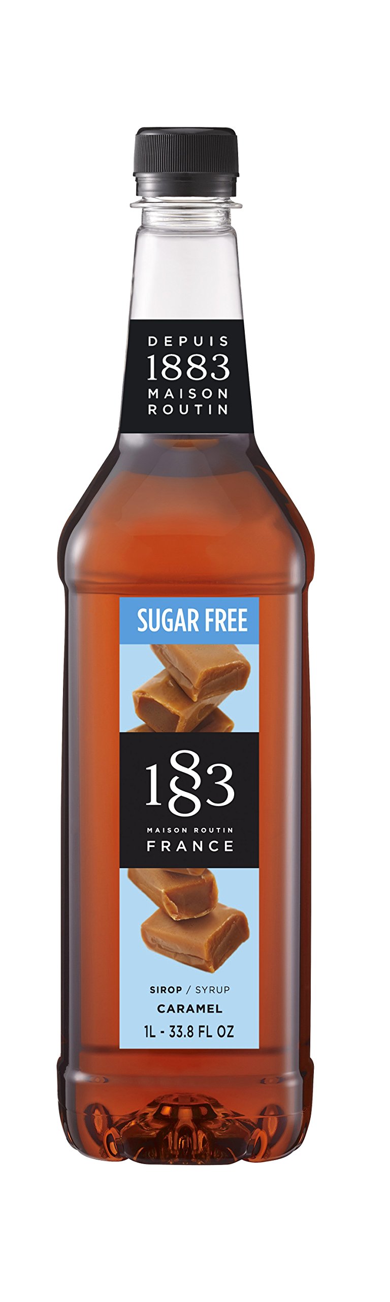1883 MAISON ROUTIN front packaging showing 1L bottle and clear caramel benefit