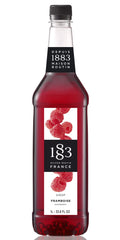 1883 MAISON ROUTIN bottle front showing raspberry syrup and clear branding benefits consistency