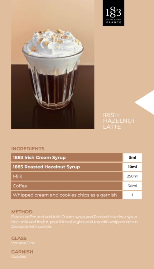1883 Maison Routin drizzling over dessert showing sweet hazelnut finishing touch