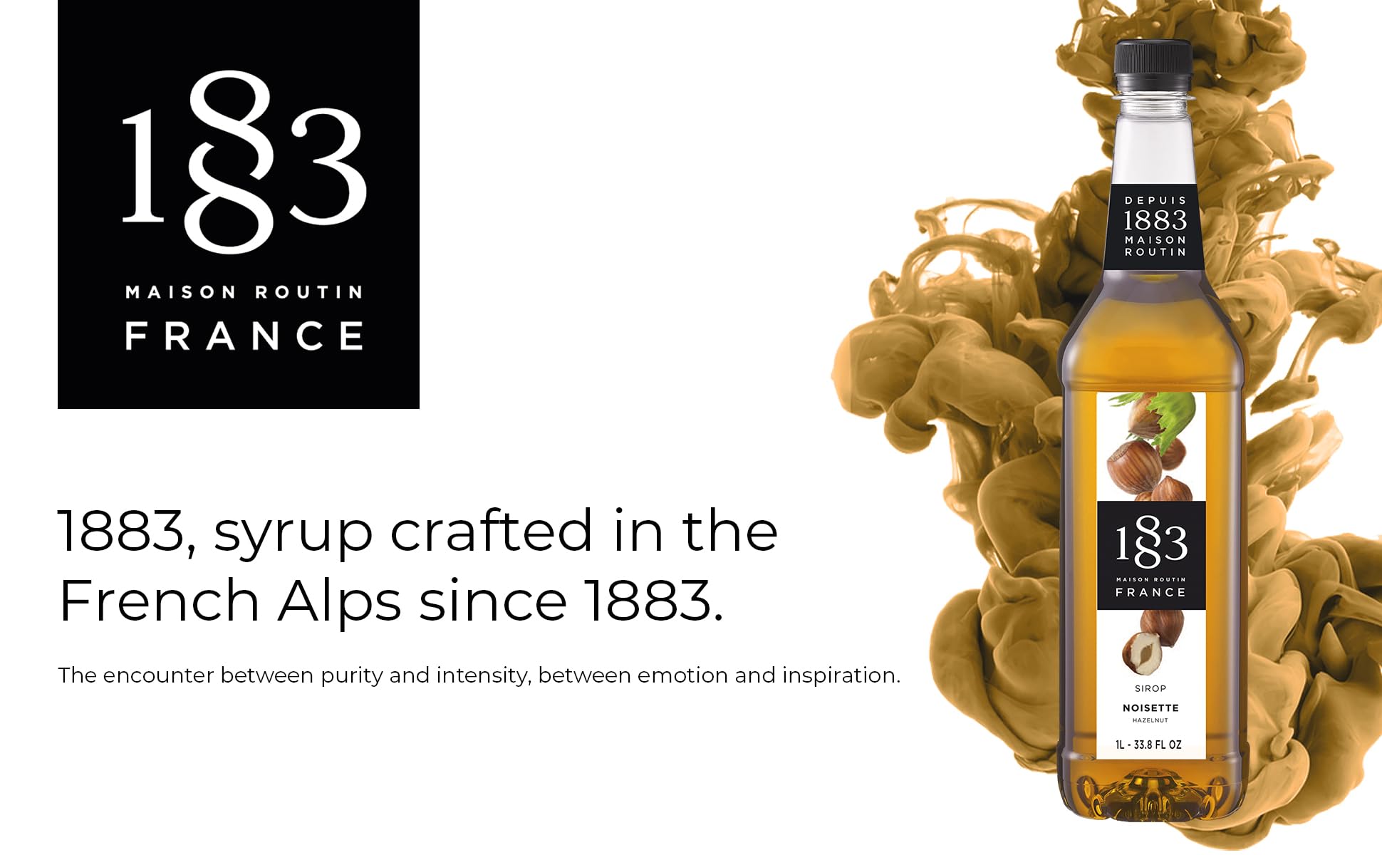 1883 Maison Routin syrup pouring detail demonstrating smooth texture and easy dosing