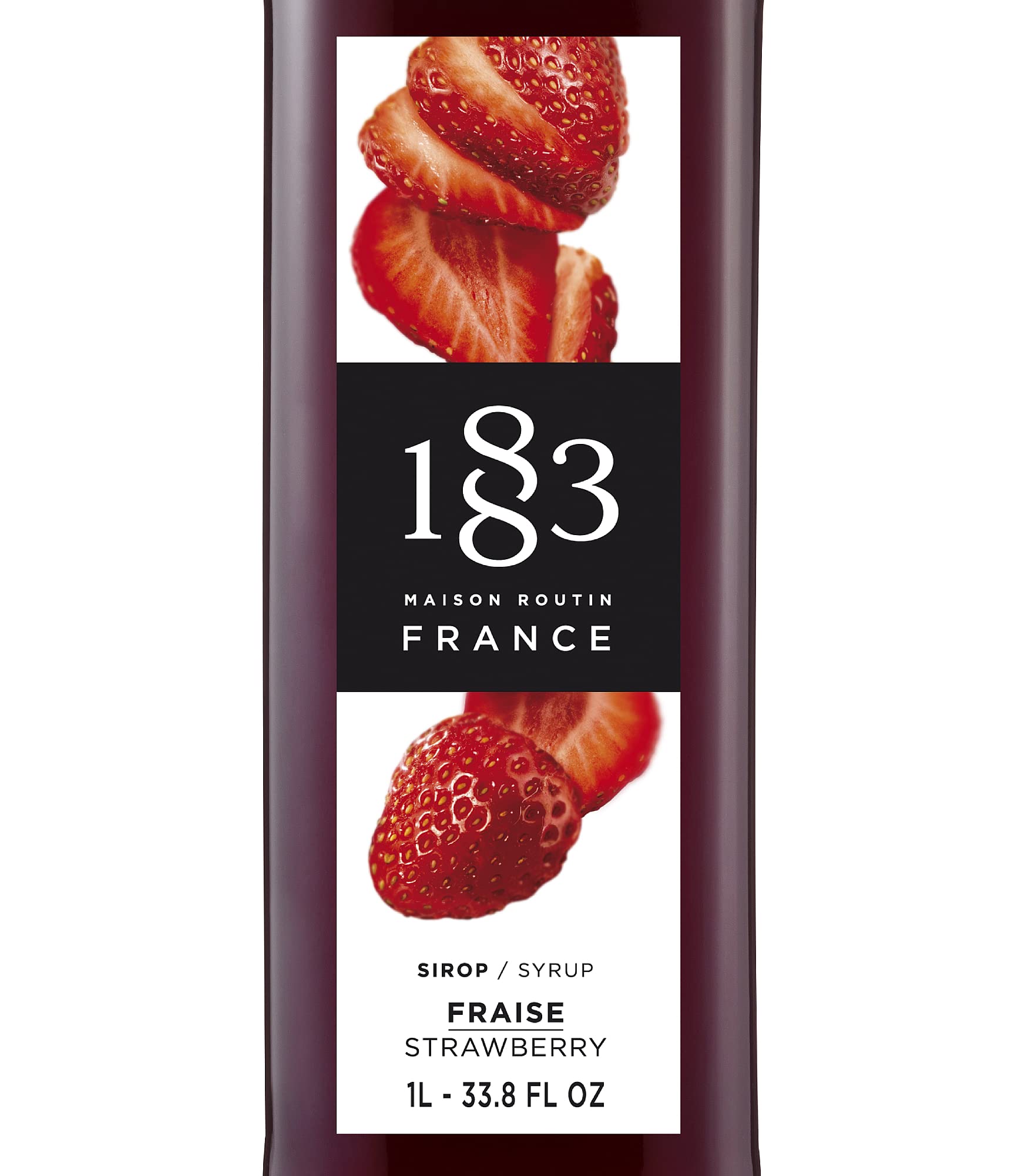 1883 MAISON ROUTIN close-up of syrup sheen and rich strawberry color