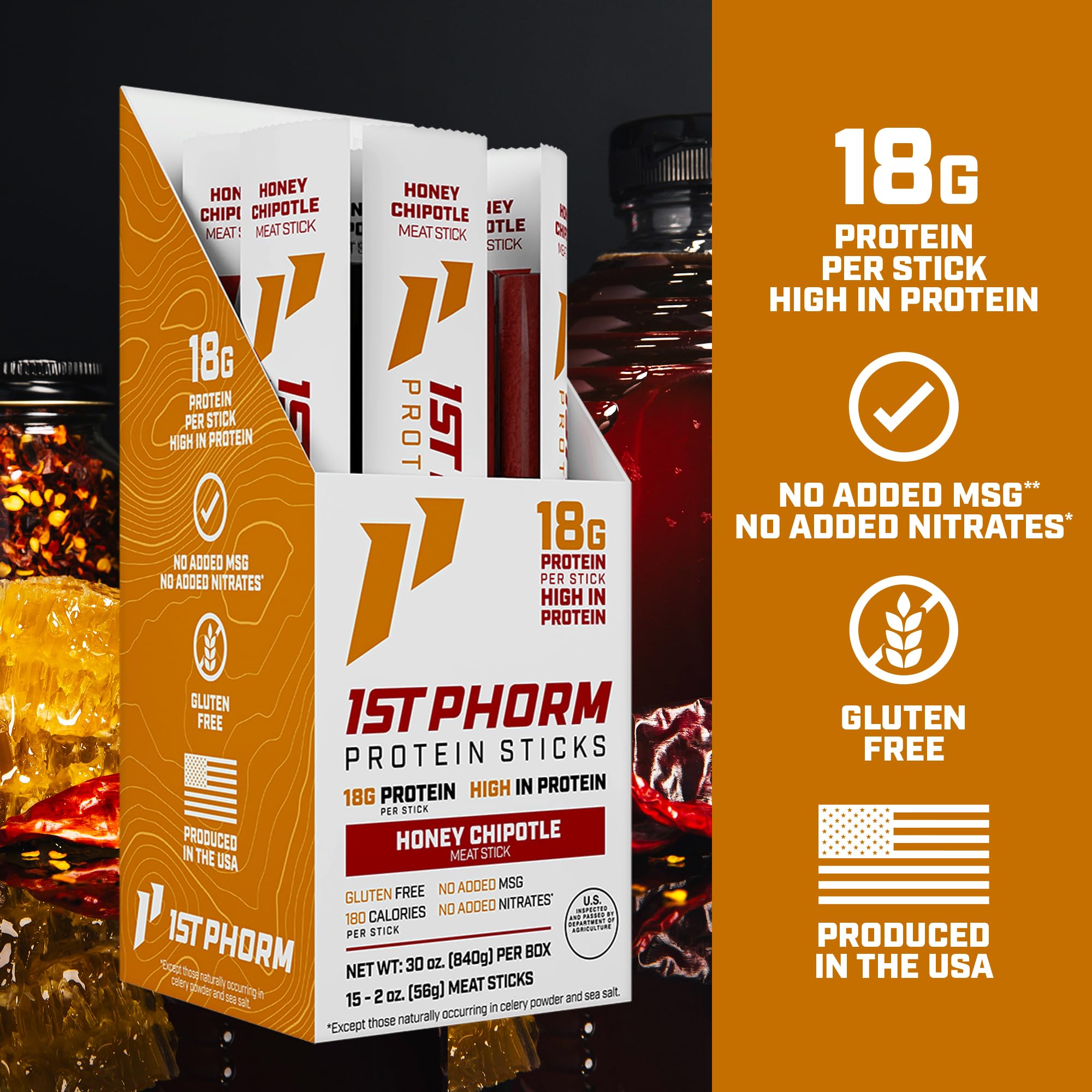 1st Phorm opened protein stick revealing interior and convenient ready-to-eat benefit