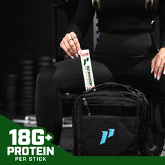 1st Phorm nutrition label view showing 18g protein and zero sugar benefit