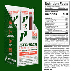 1st Phorm close-up texture of meat stick highlighting hearty, real-meat bite benefit