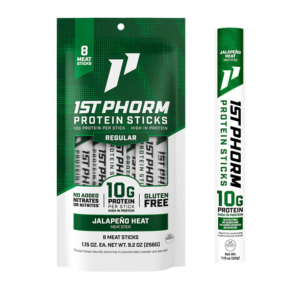 1st Phorm front packaging showing Jalapeno Heat and protein benefit