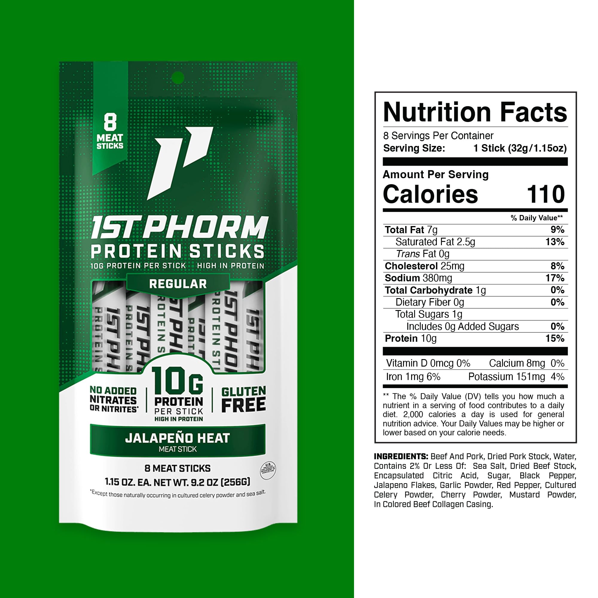 1st Phorm stick in hand showing size and 10g protein portion