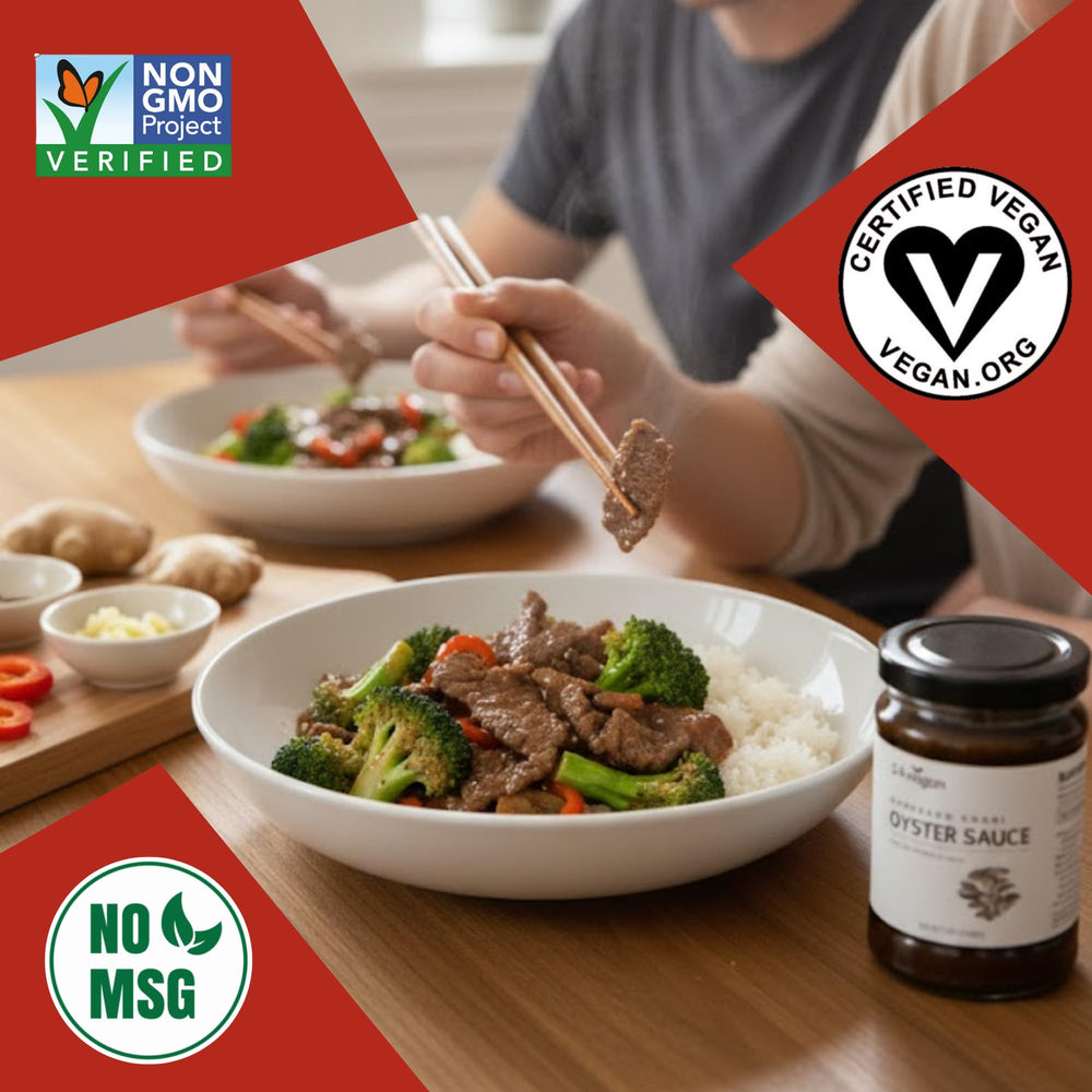 24 VEGAN in a hot stir-fry demonstrating savory color and coating benefit