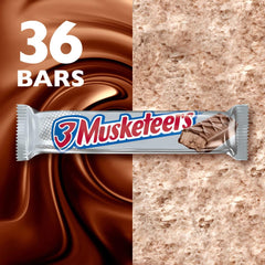 3 Musketeers single bar wrapper visible and ready to serve