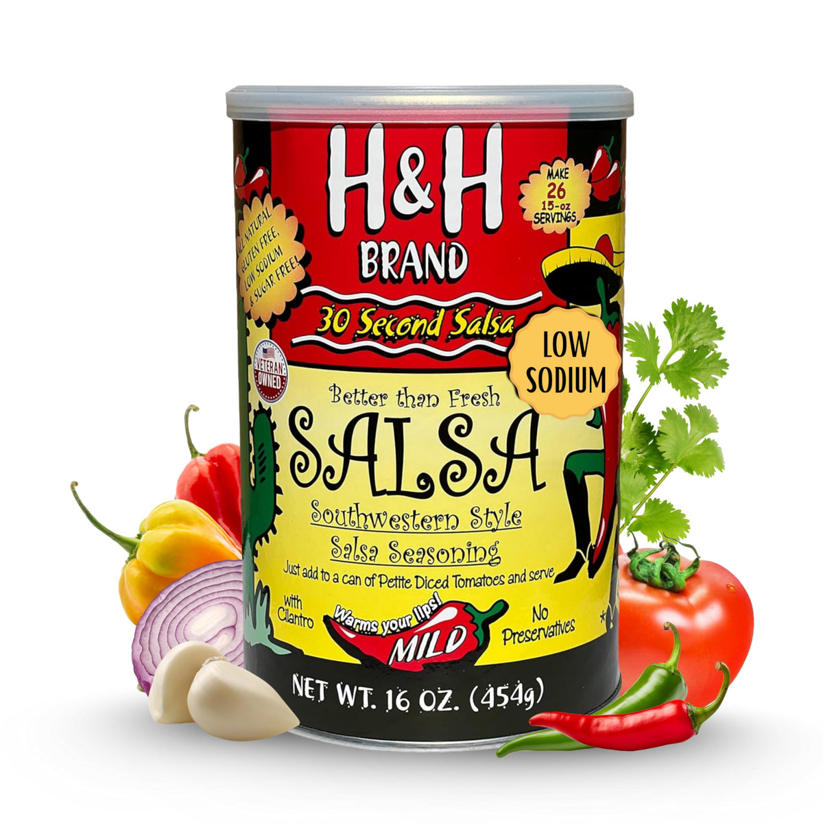 30 SECOND SALSA front can showing packaging and large-batch convenience