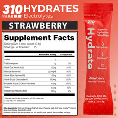 310 Nutrition mixed drink in glass showing strawberry color and refreshing hydration benefit