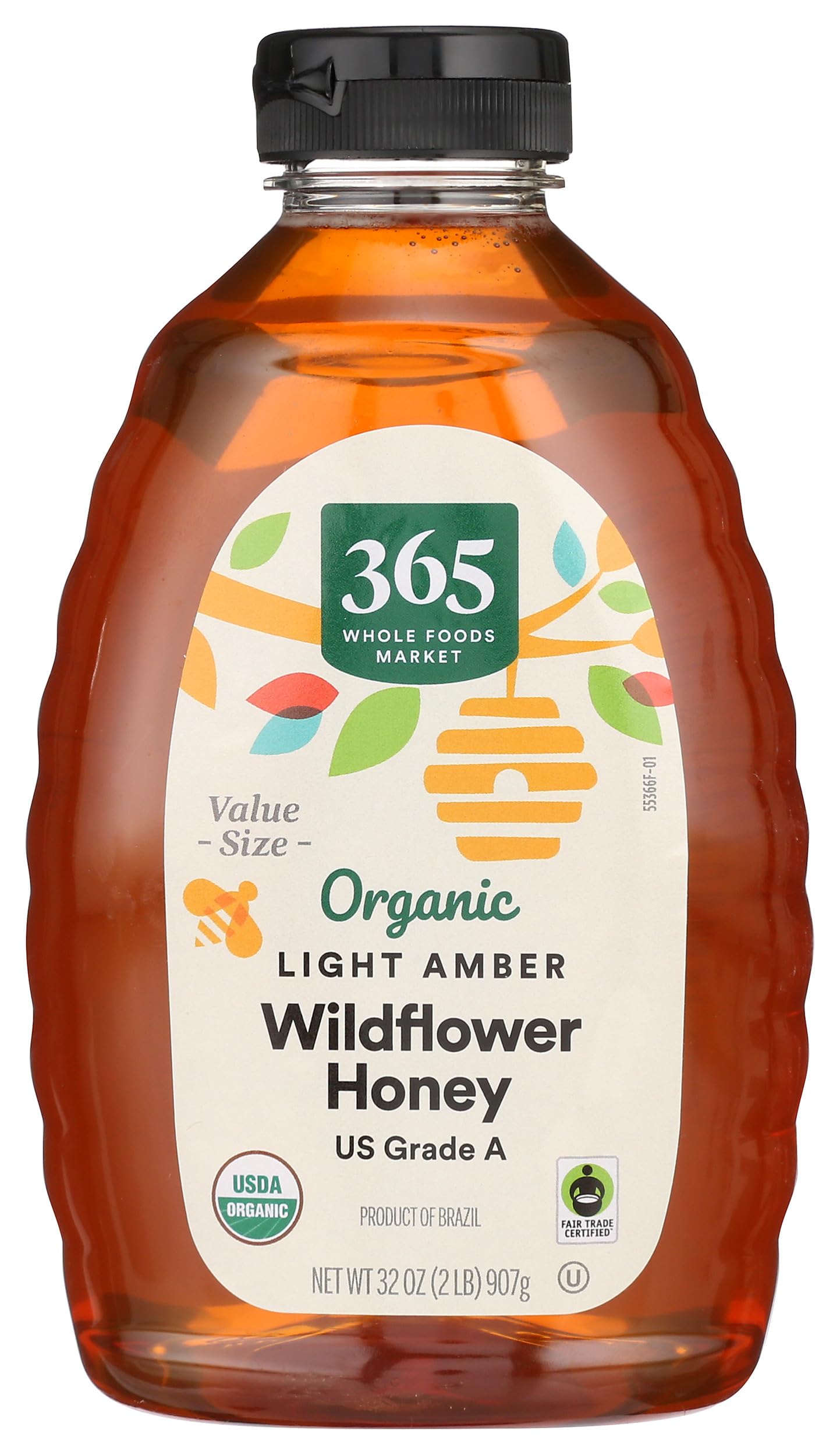 365 by Whole Foods Market front label showing organic and fair trade benefits