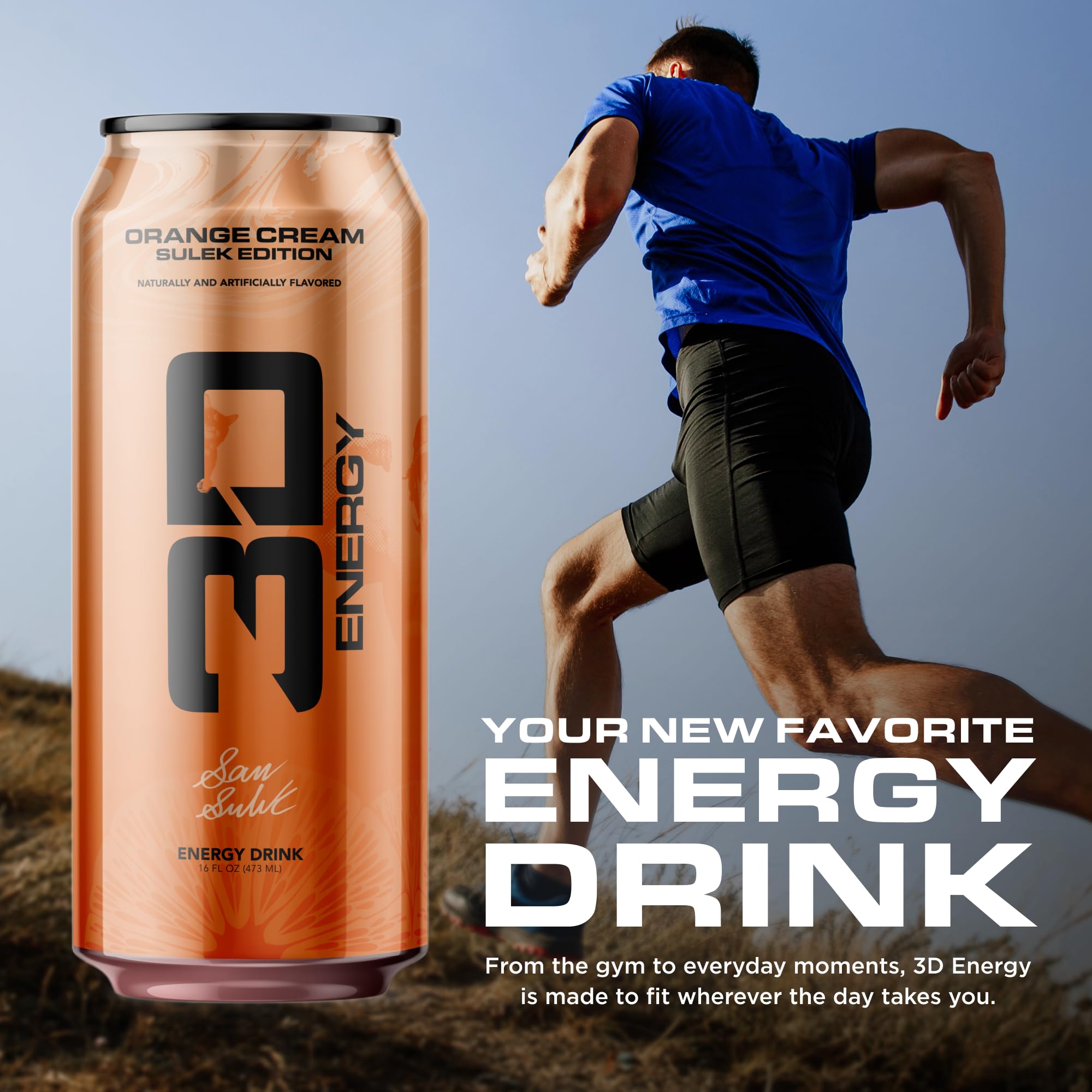 3D Orange Cream can beside gym gear demonstrating its pre-workout or training boost benefit