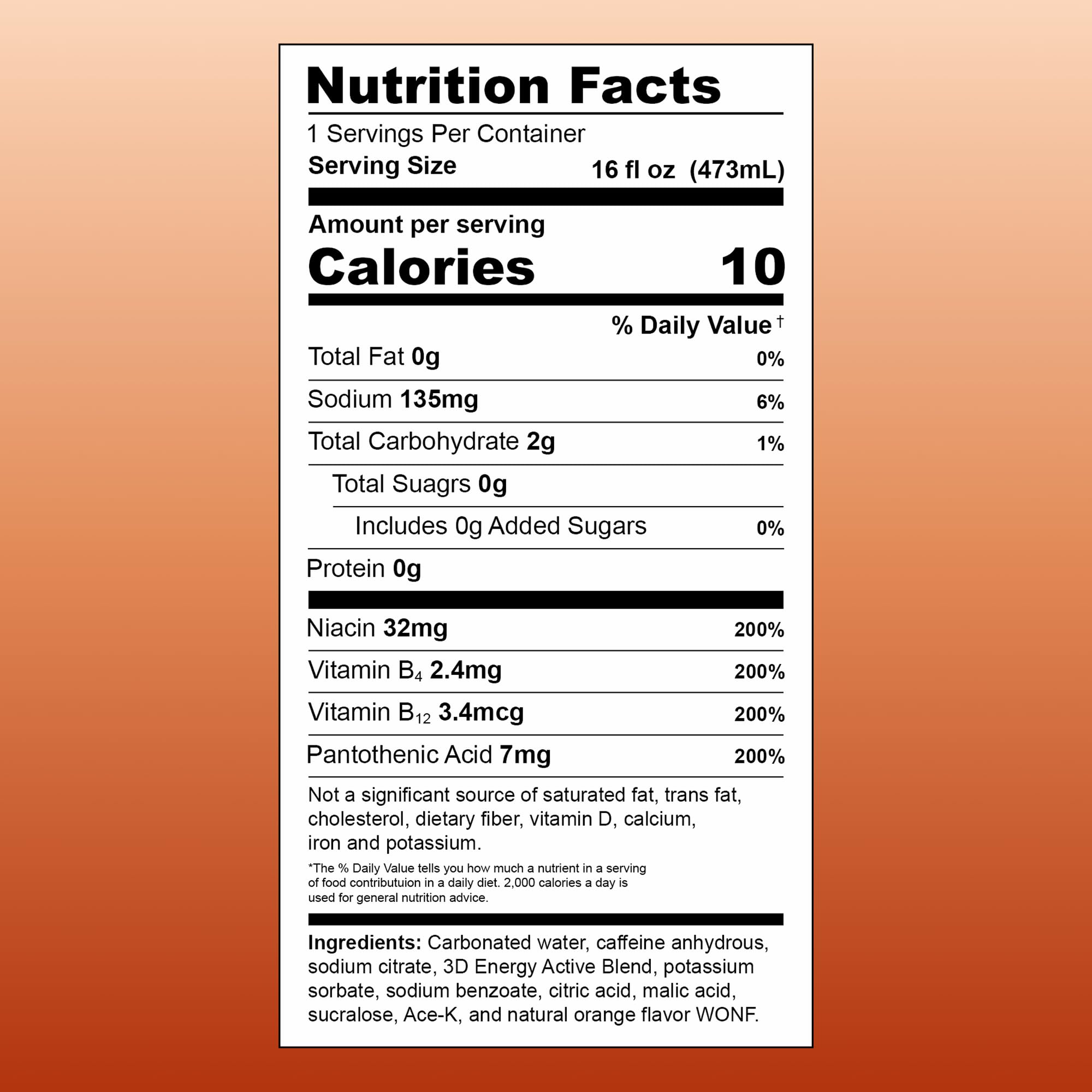 3D Orange Cream next to a water bottle to show the 16 oz can size and on-the-go convenience