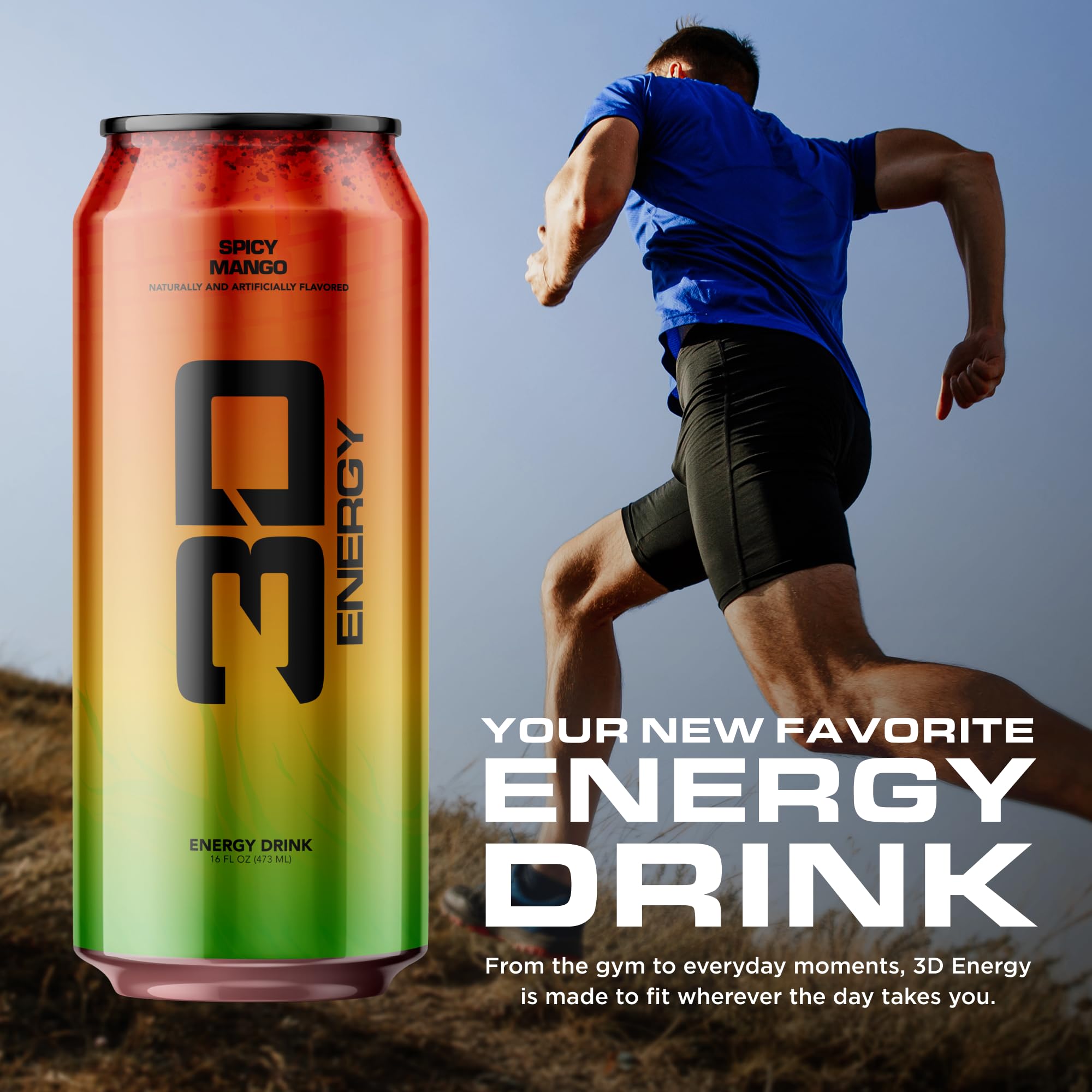 3D can beside gym equipment conveying pre-workout boost and sporty use