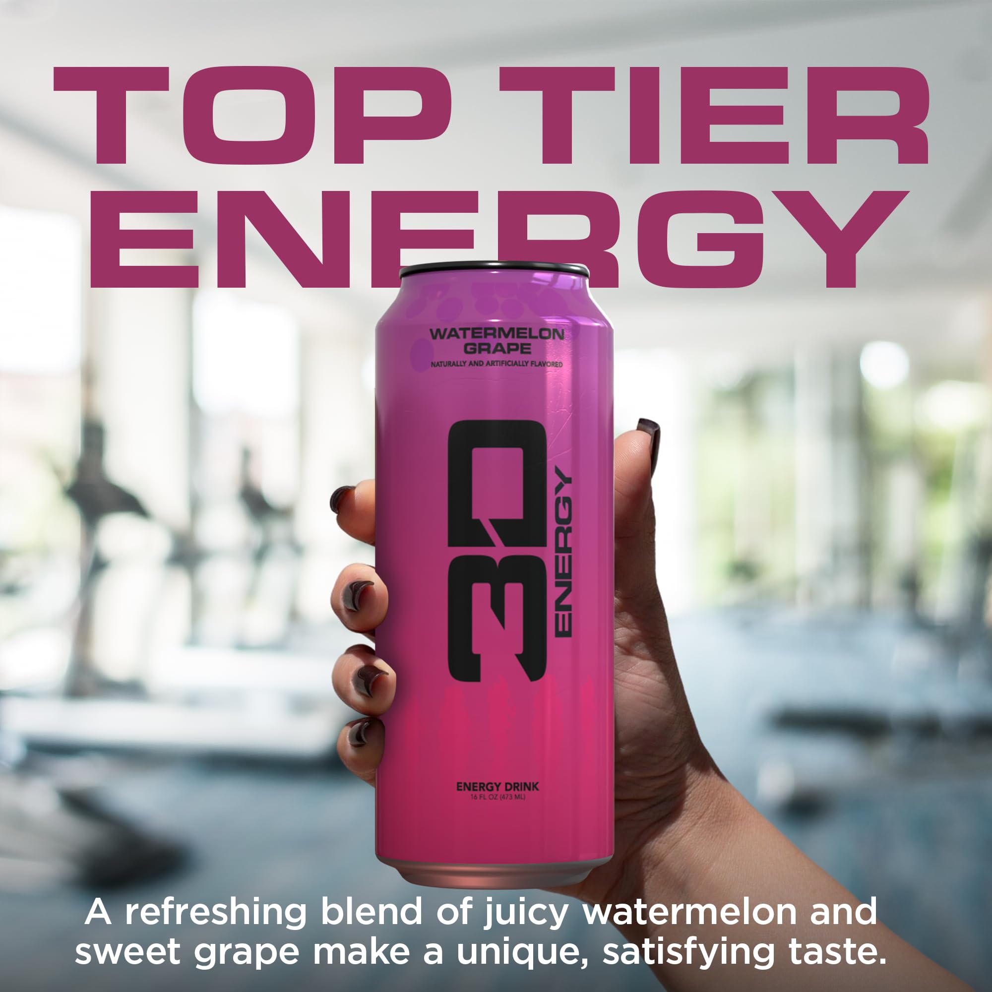 3D Watermelon Grape open can pouring into glass illustrating immediate refreshment