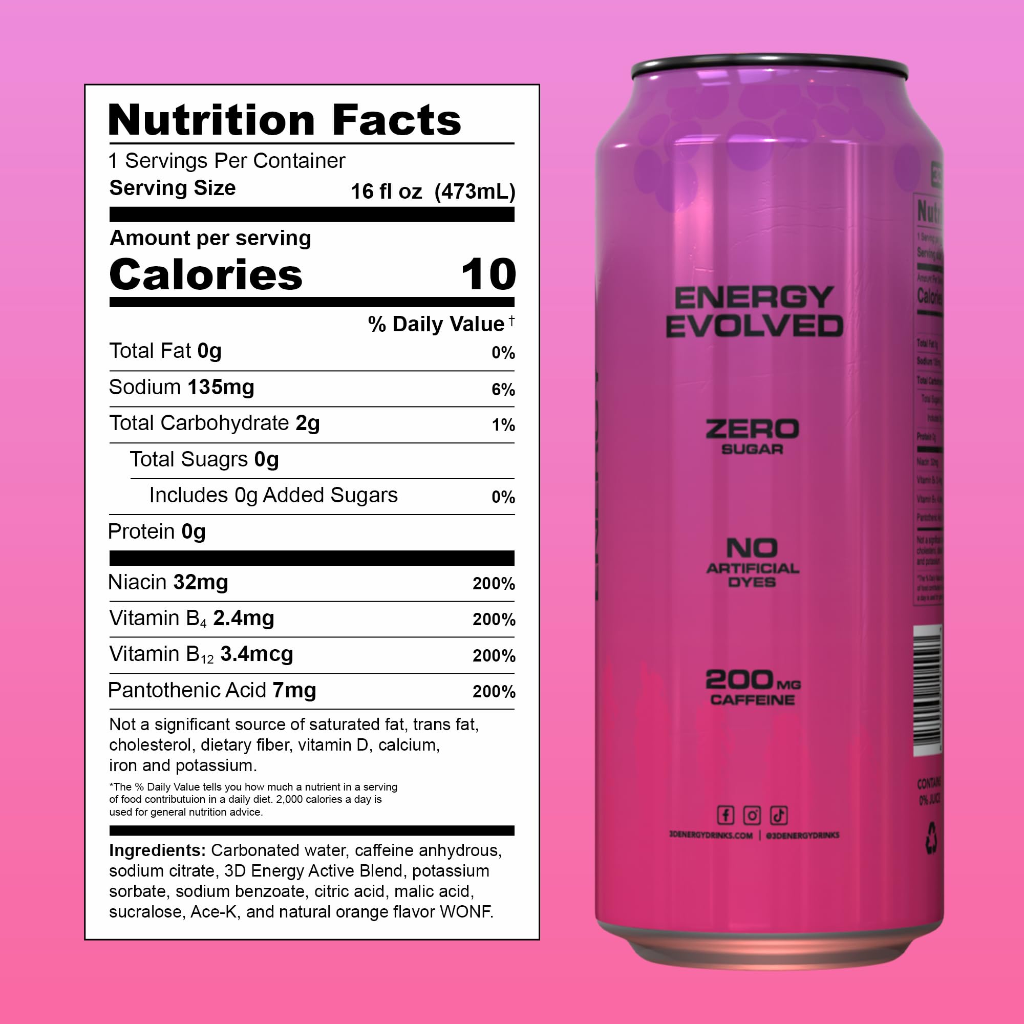 3D Watermelon Grape can on ice showing ready-to-drink refreshment after workouts