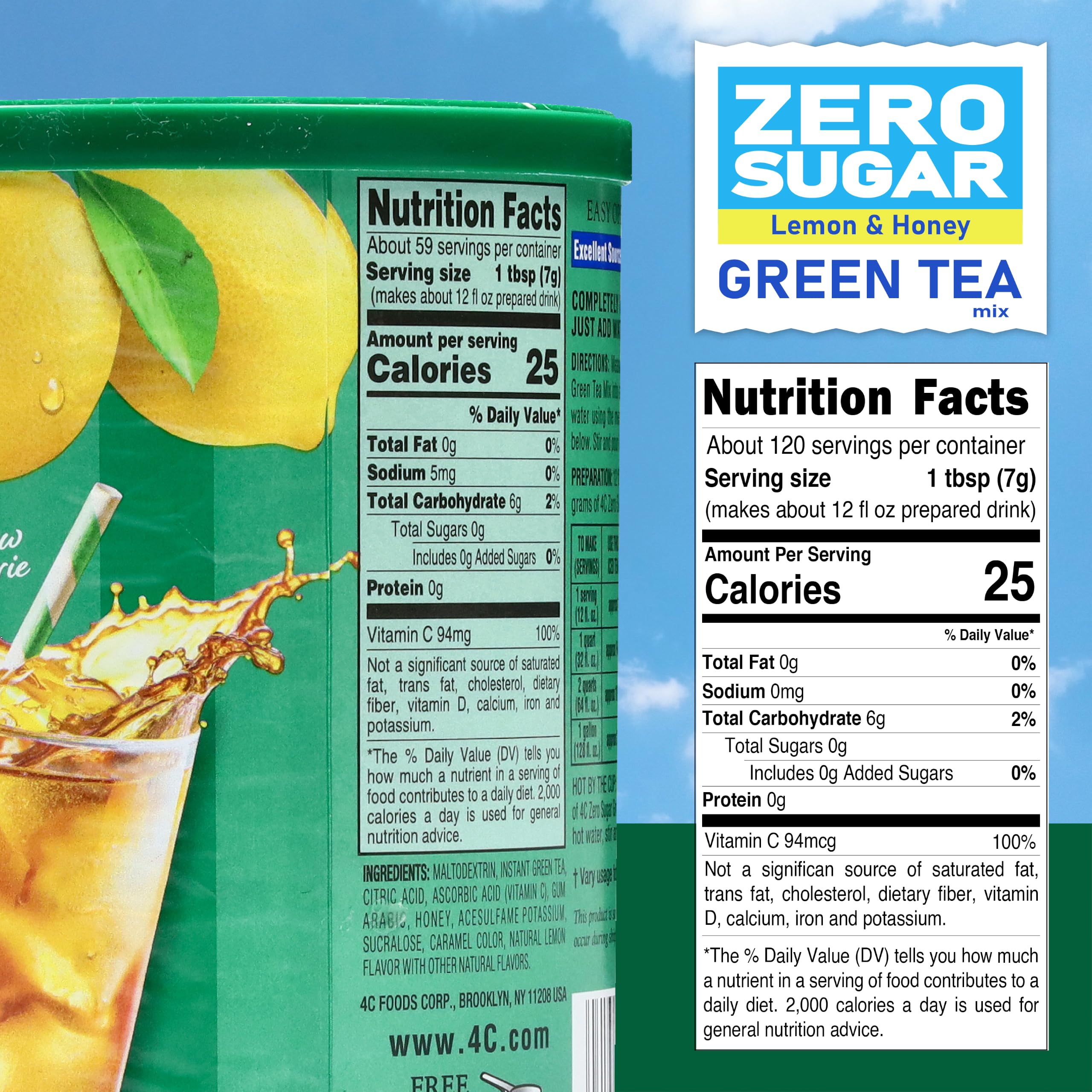 Texture of 4C green tea powder showing fine granules for quick dissolution benefit