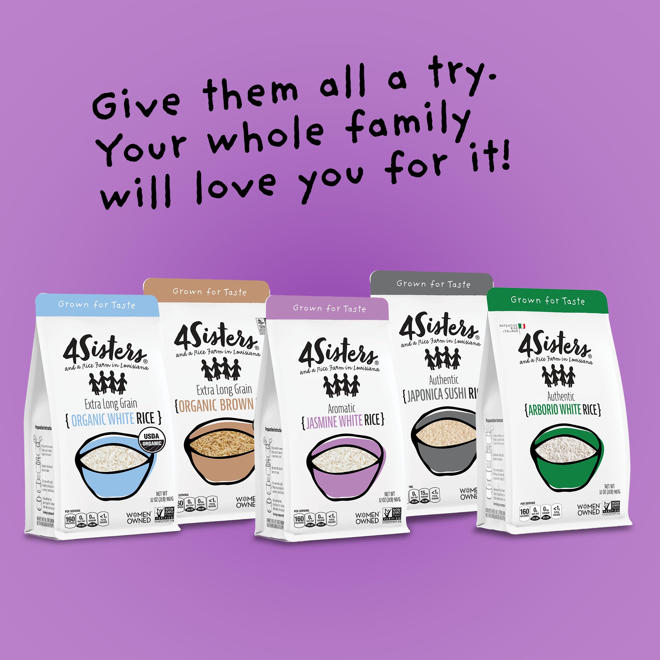 4Sisters rice in airtight container demonstrating storage to preserve freshness