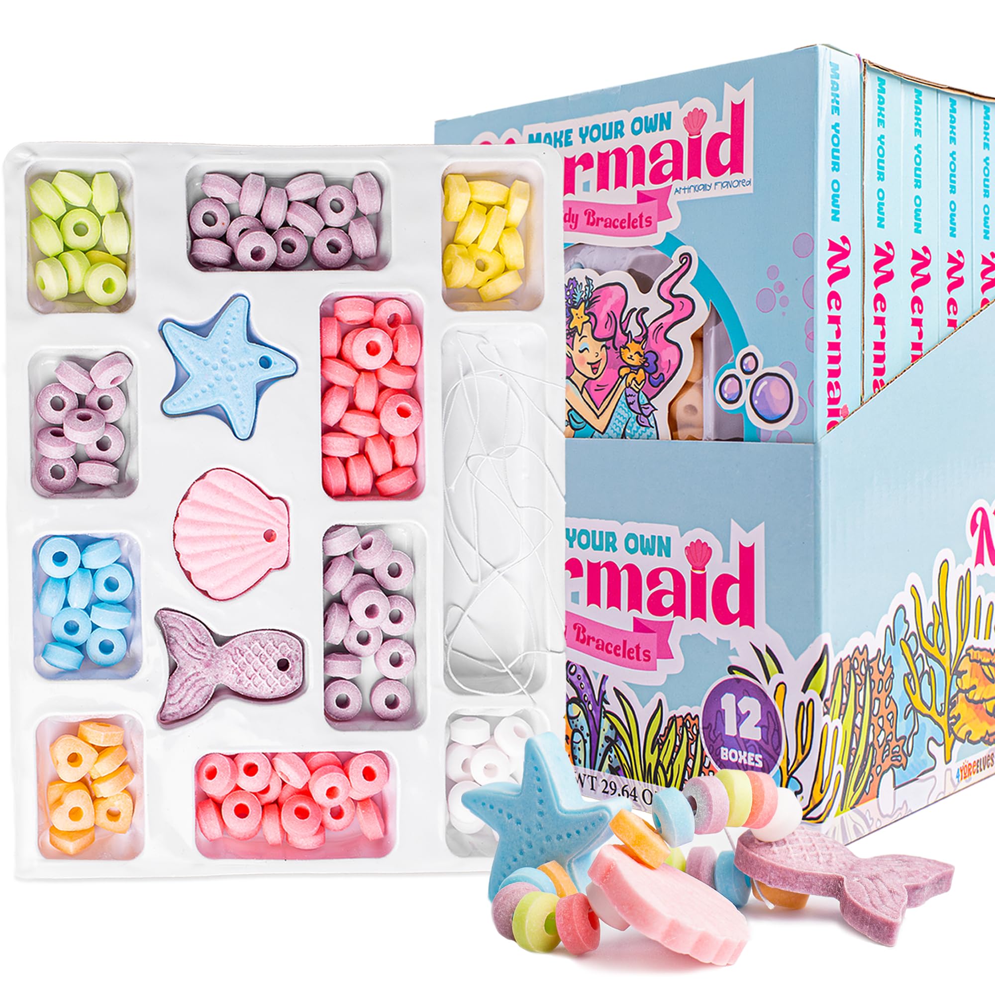 4YoreElves mermaid favor box front showing themed artwork and sealed pack, perfect for quick party distribution