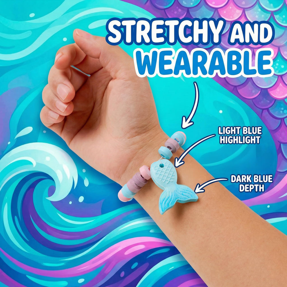 4YoreElves two-tone mermaid tail charm detail highlighting shimmering ombré
