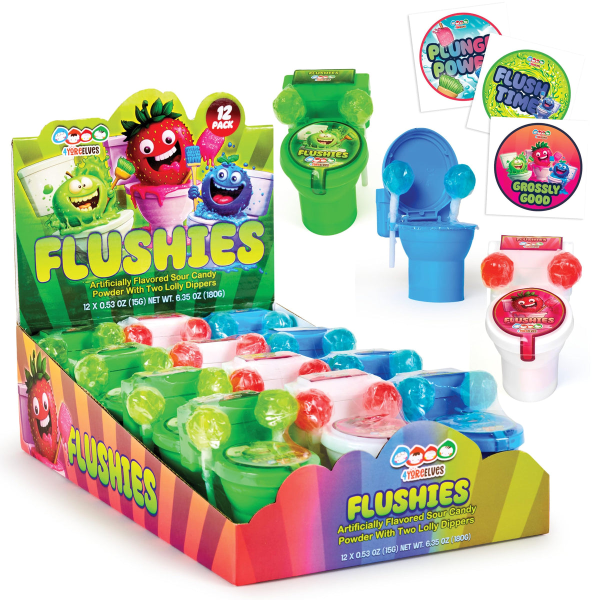 4YoreElves front packaging showing 12 toilet candies and box for gifting
