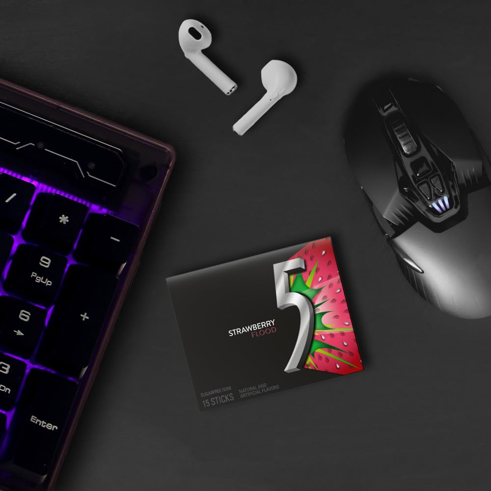5 Gum single stick in hand showing pocketable size and portability