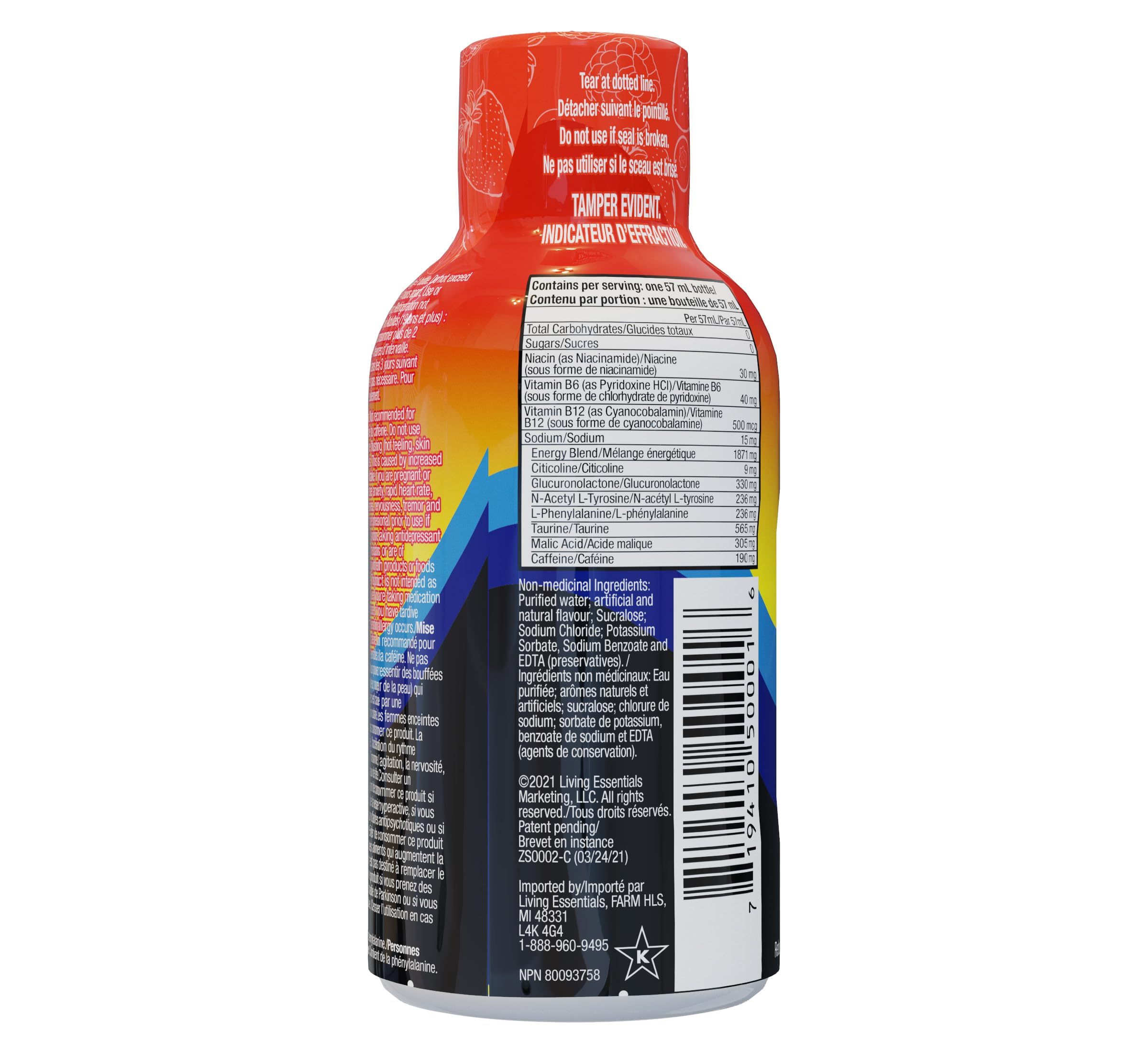 5-hour ENERGY open bottle revealing liquid texture for rapid consumption