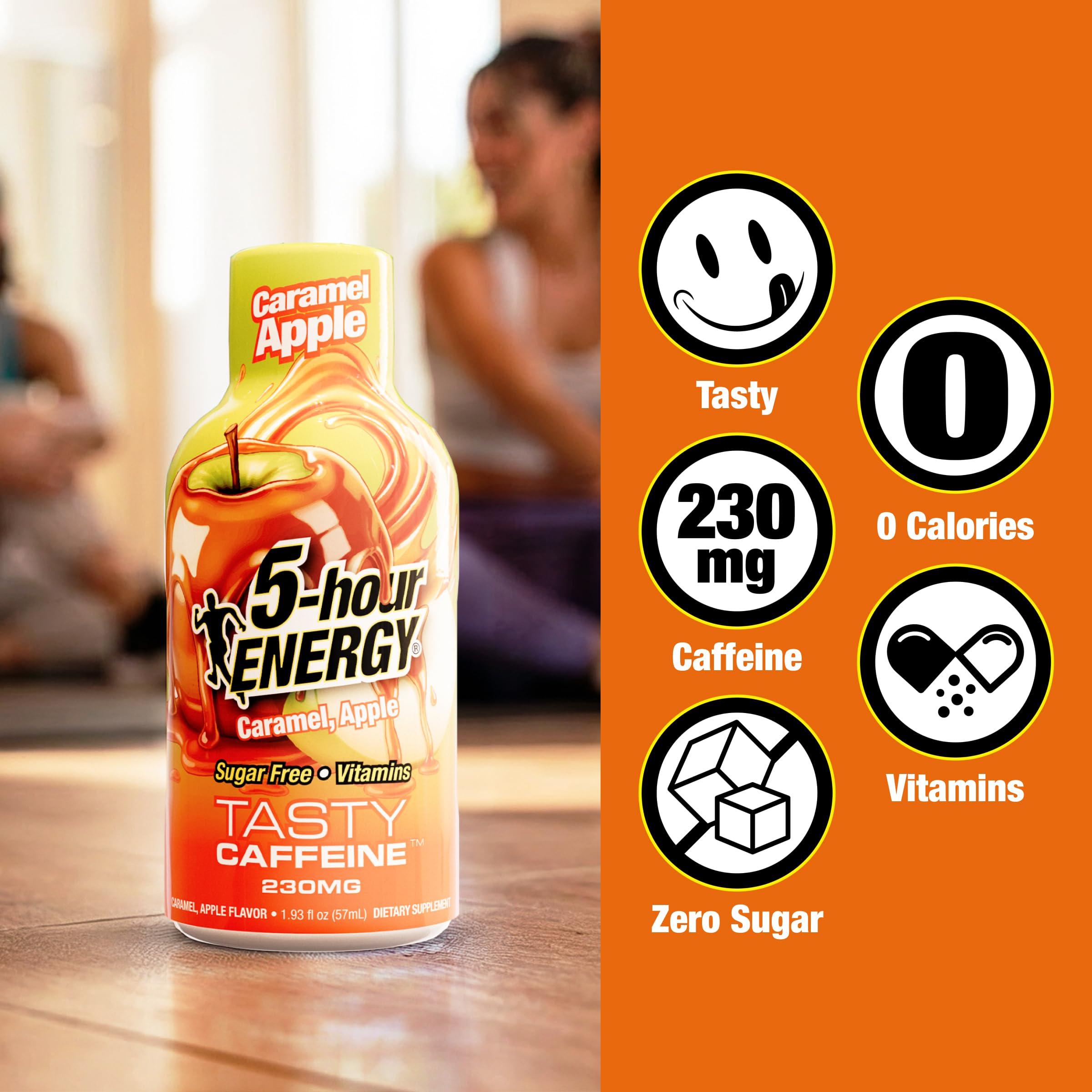 5-hour ENERGY nutrition and ingredient label with vitamins and caffeine details