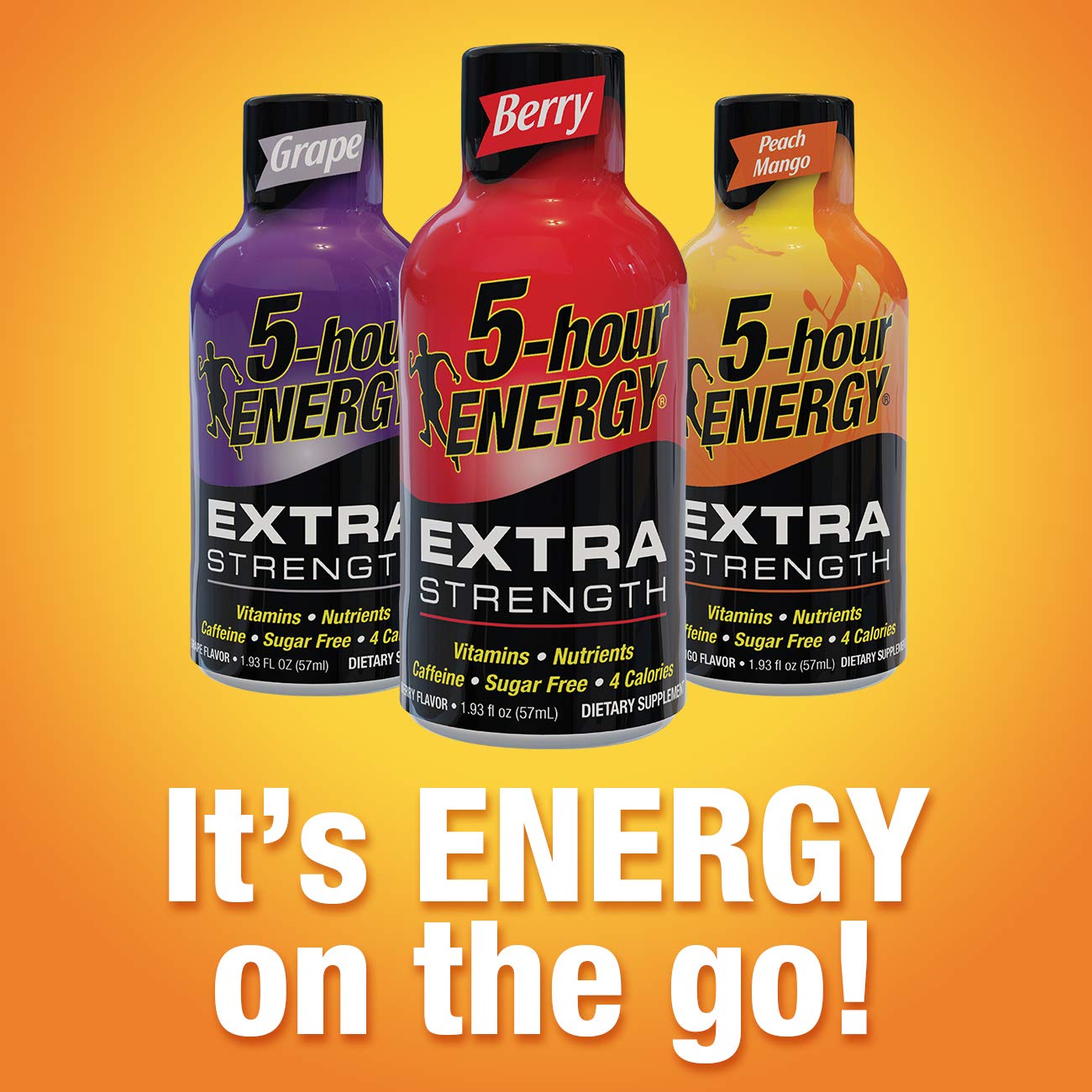 5-hour ENERGY next to a coffee cup for size comparison and portability benefit
