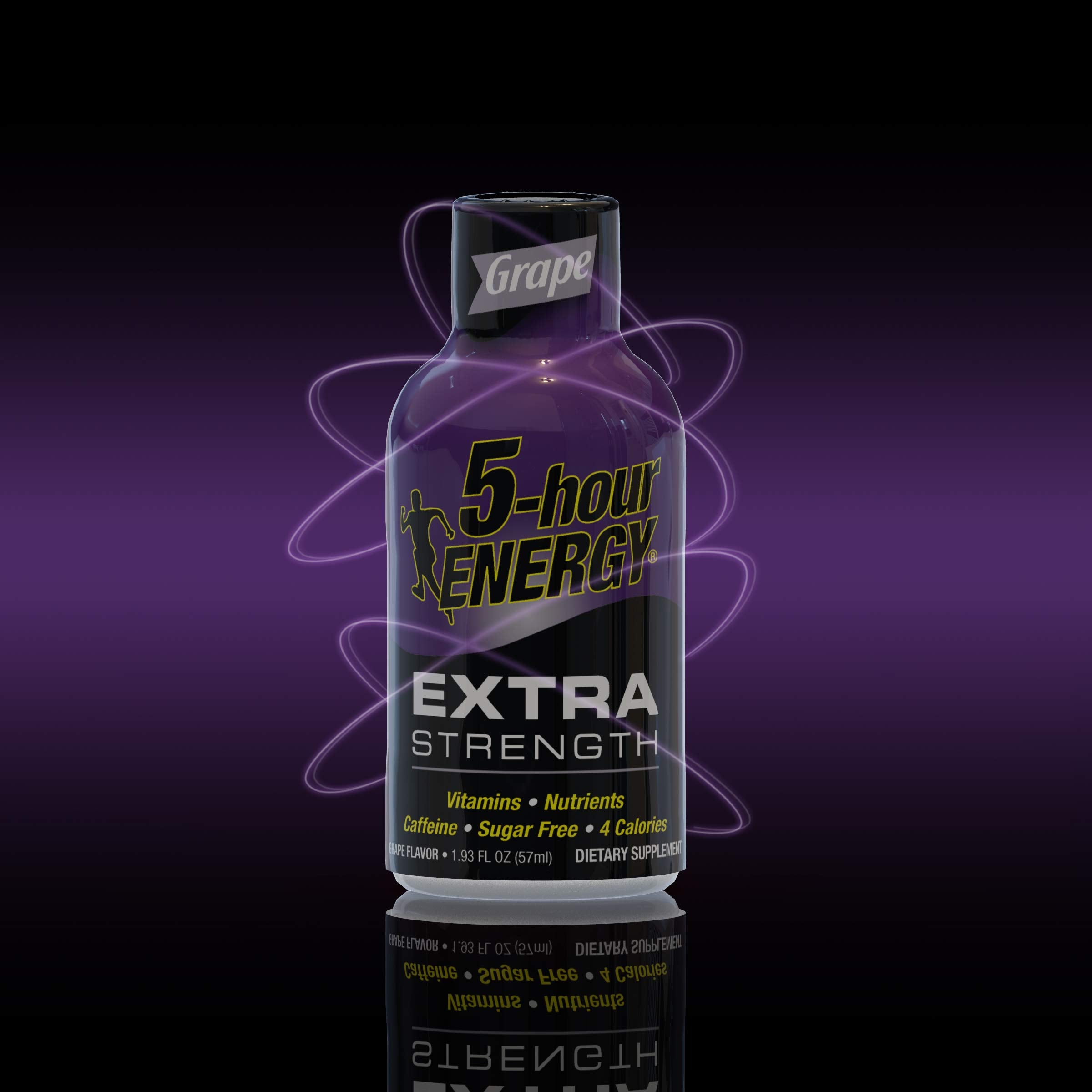 5-hour ENERGY close-up of extra strength label highlighting potency information