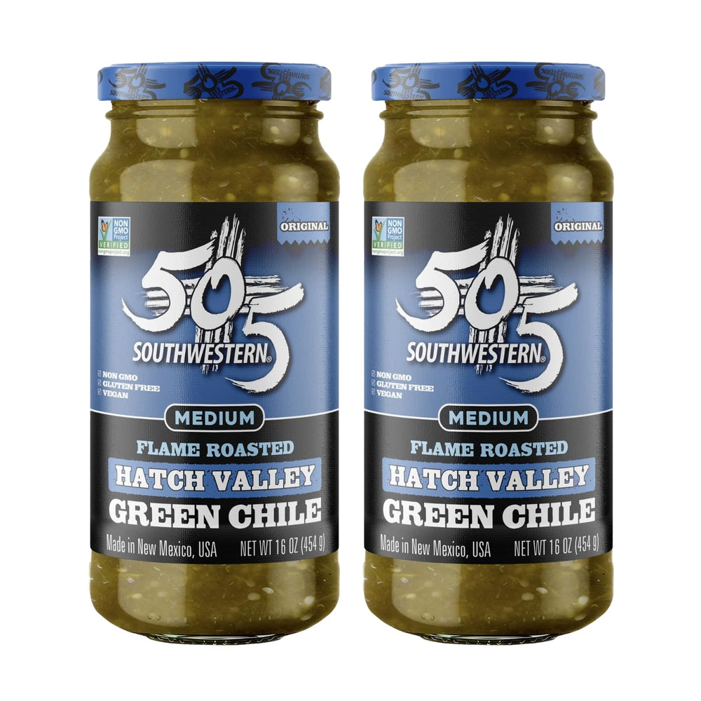 505 Southwestern front packaging shows two jars and pantry-ready benefit
