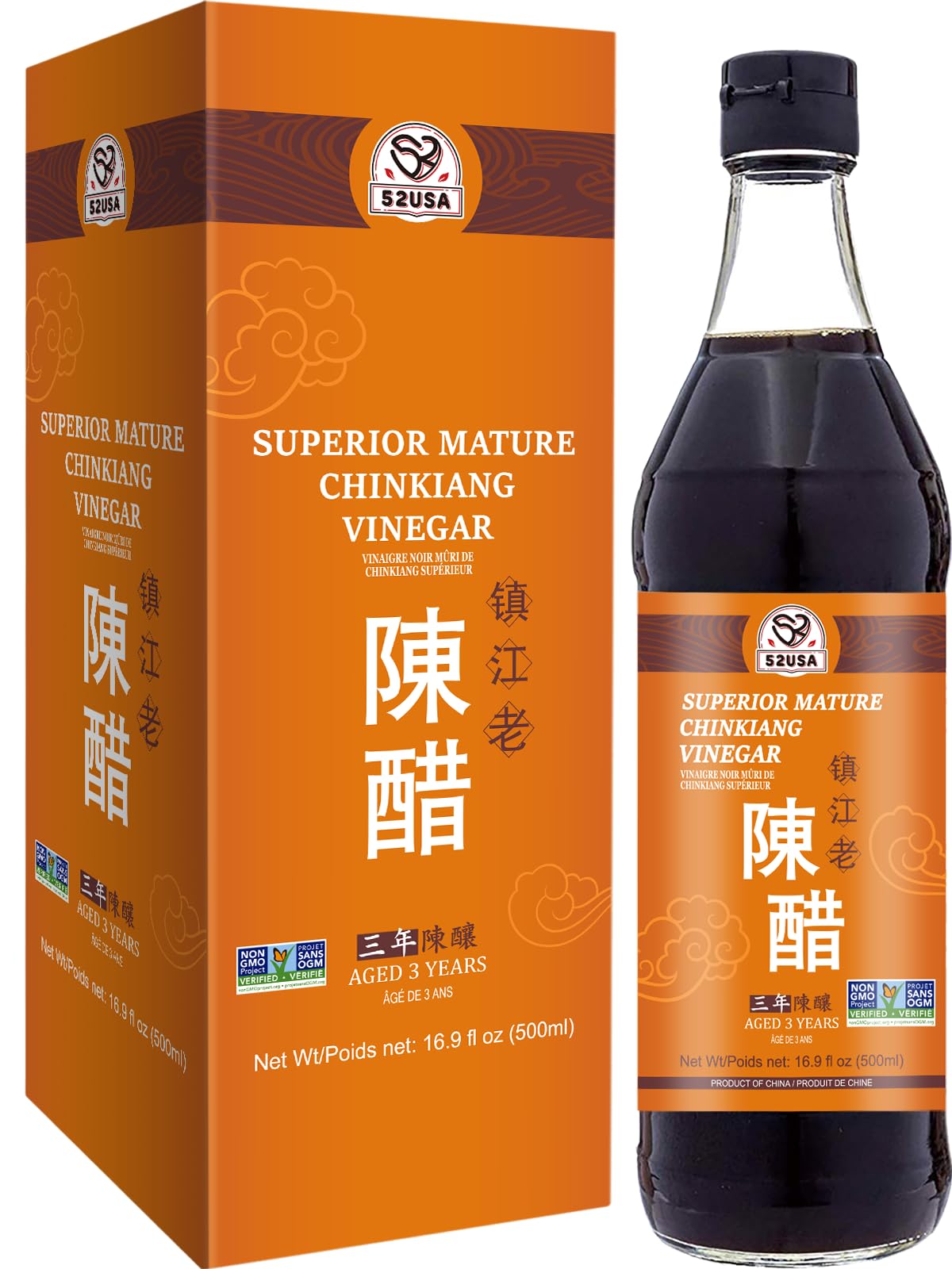 52USA.com Chinkiang vinegar front label showcasing brand and aged quality