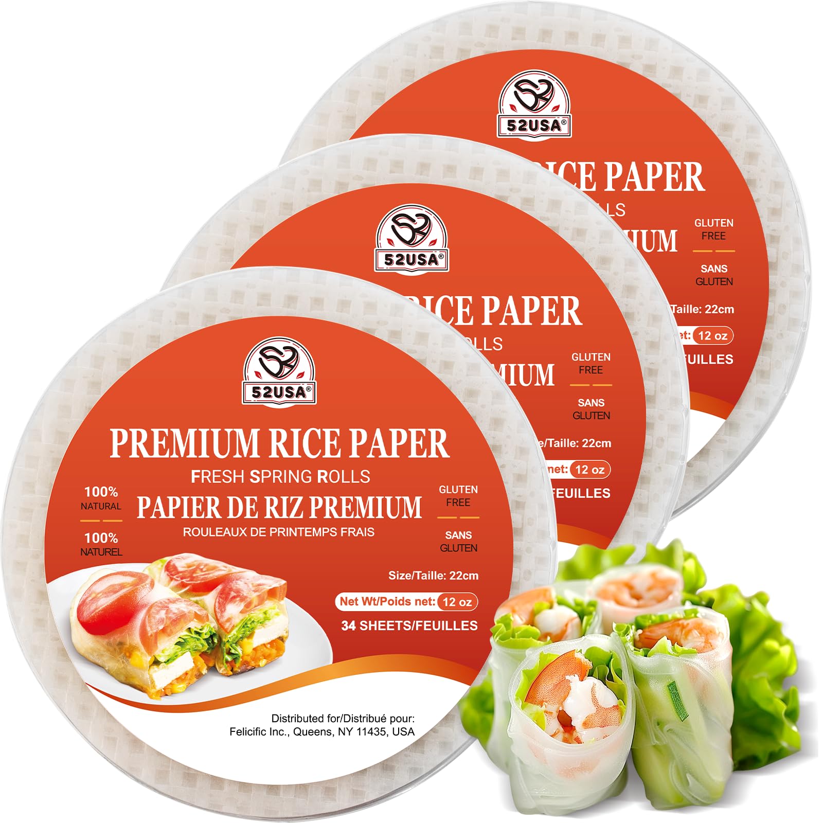 52USA front packaging showing 3-pack and 102 sheets for pantry convenience