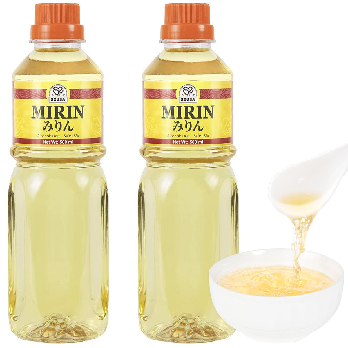 52USA mirin front packaging showing two 500ml bottles and clear labeling for authenticity
