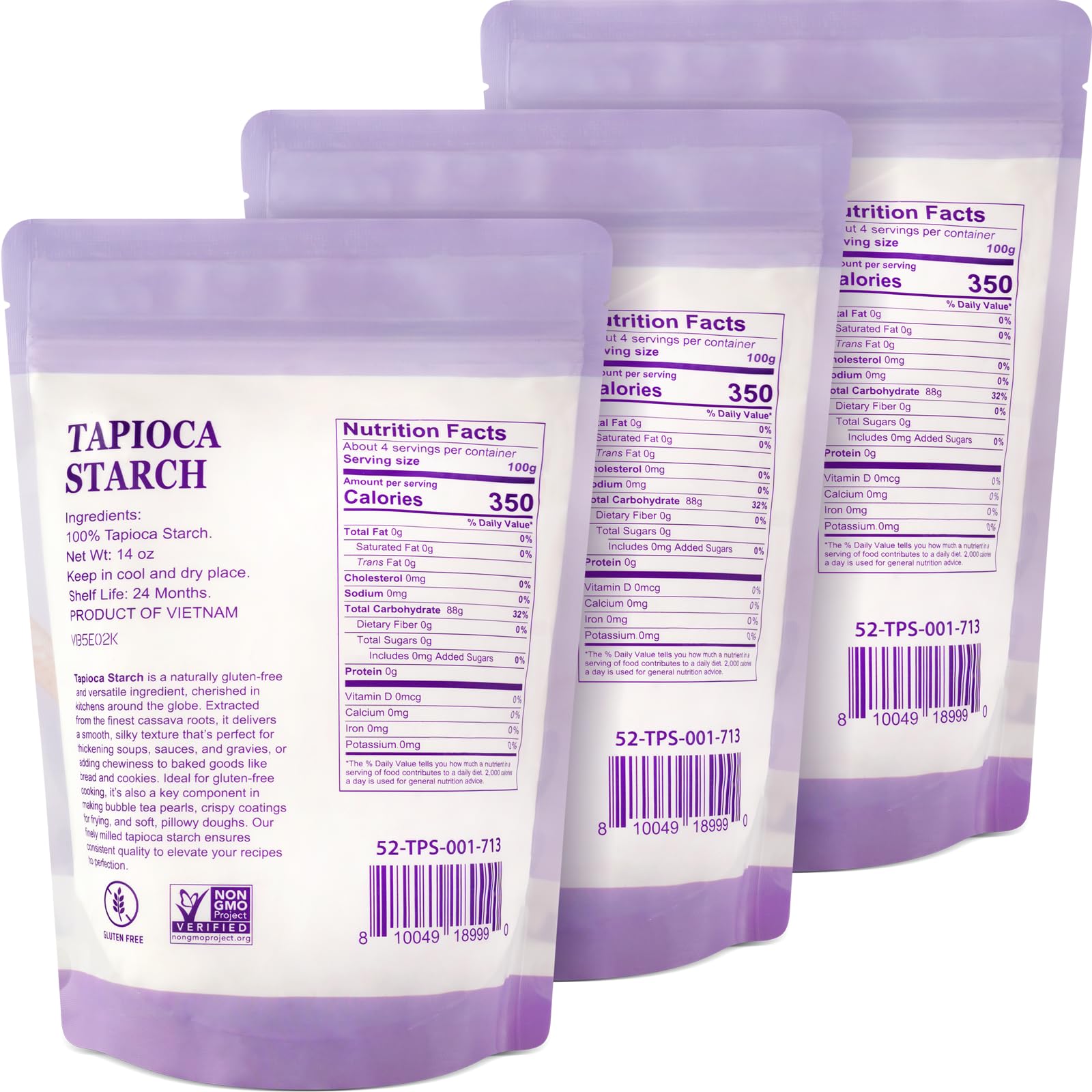 52USA tapioca flour close-up powder texture for smooth thickening
