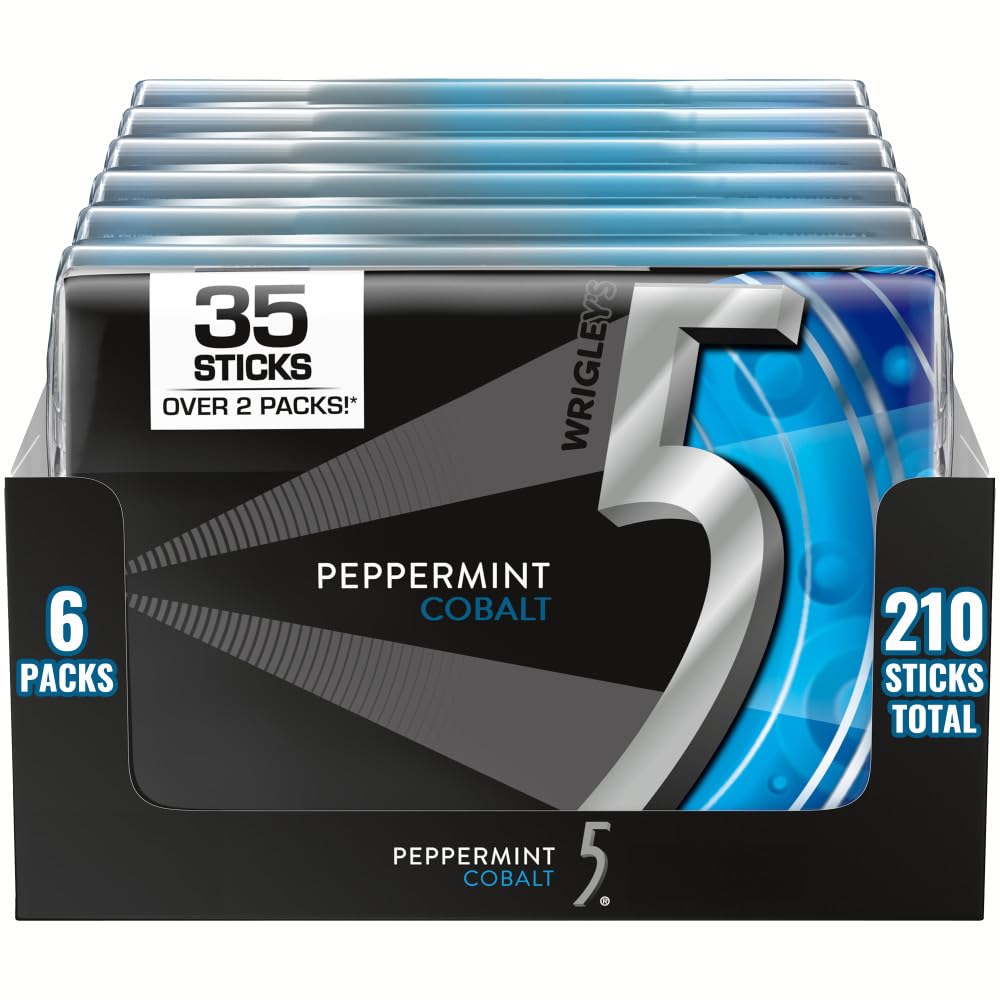 5 Gum front pack shows branding and peppermint cobalt for instant recognition and freshness