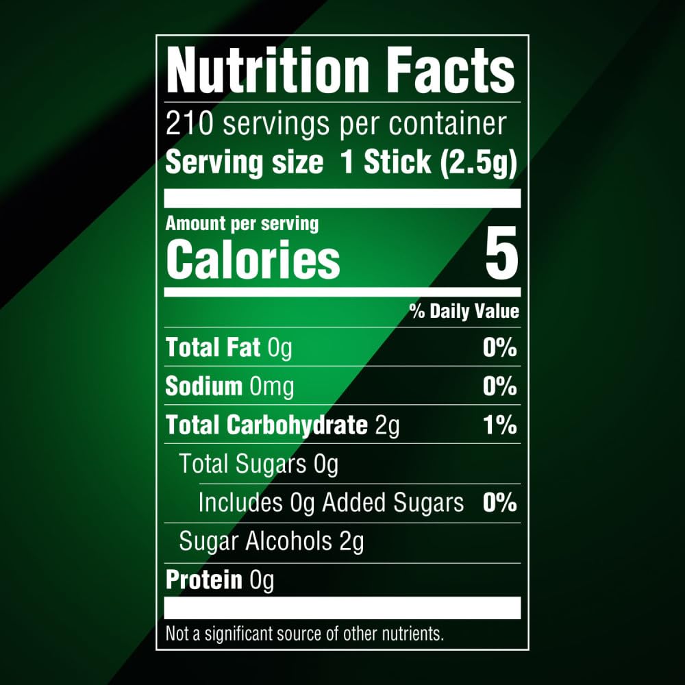 5 Gum spearmint rain label showing manufacturer info and ingredients