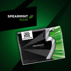 5 Gum spearmint rain single stick close-up highlighting minty texture