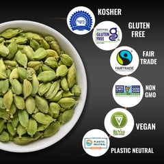 5Senses cardamom pods steeping in chai cup adding aromatic warmth and enhanced beverage taste
