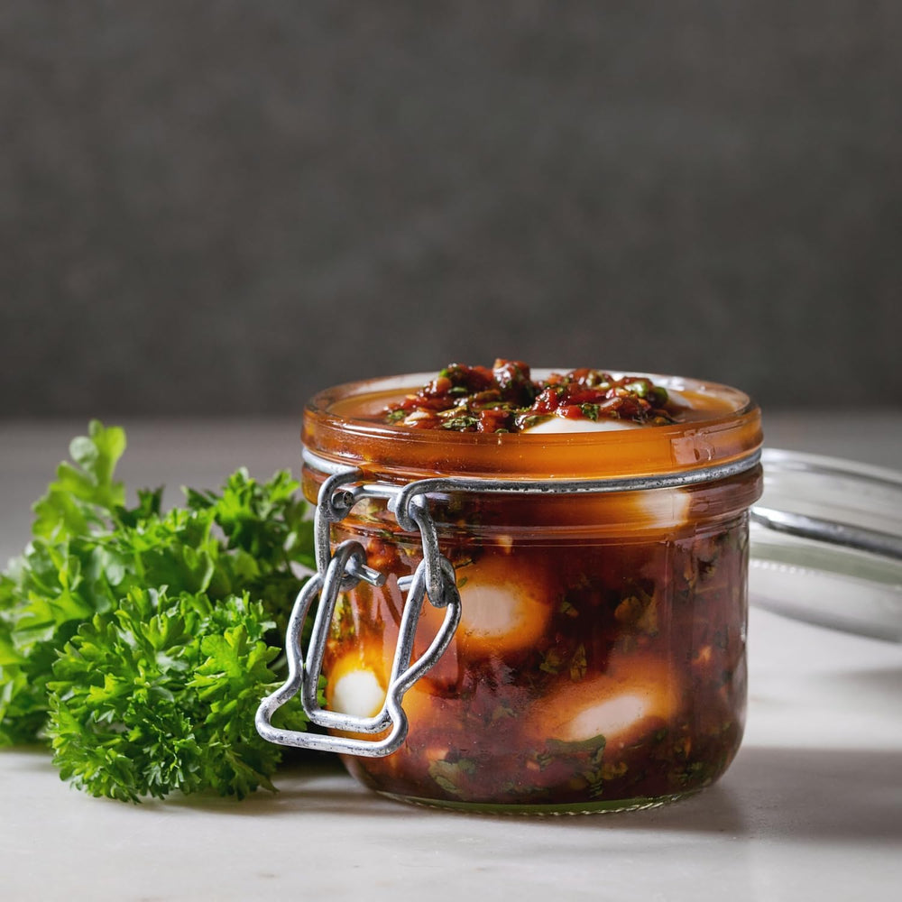 7 Farms cajun jar open with egg showcasing bold, ready-to-eat flavor