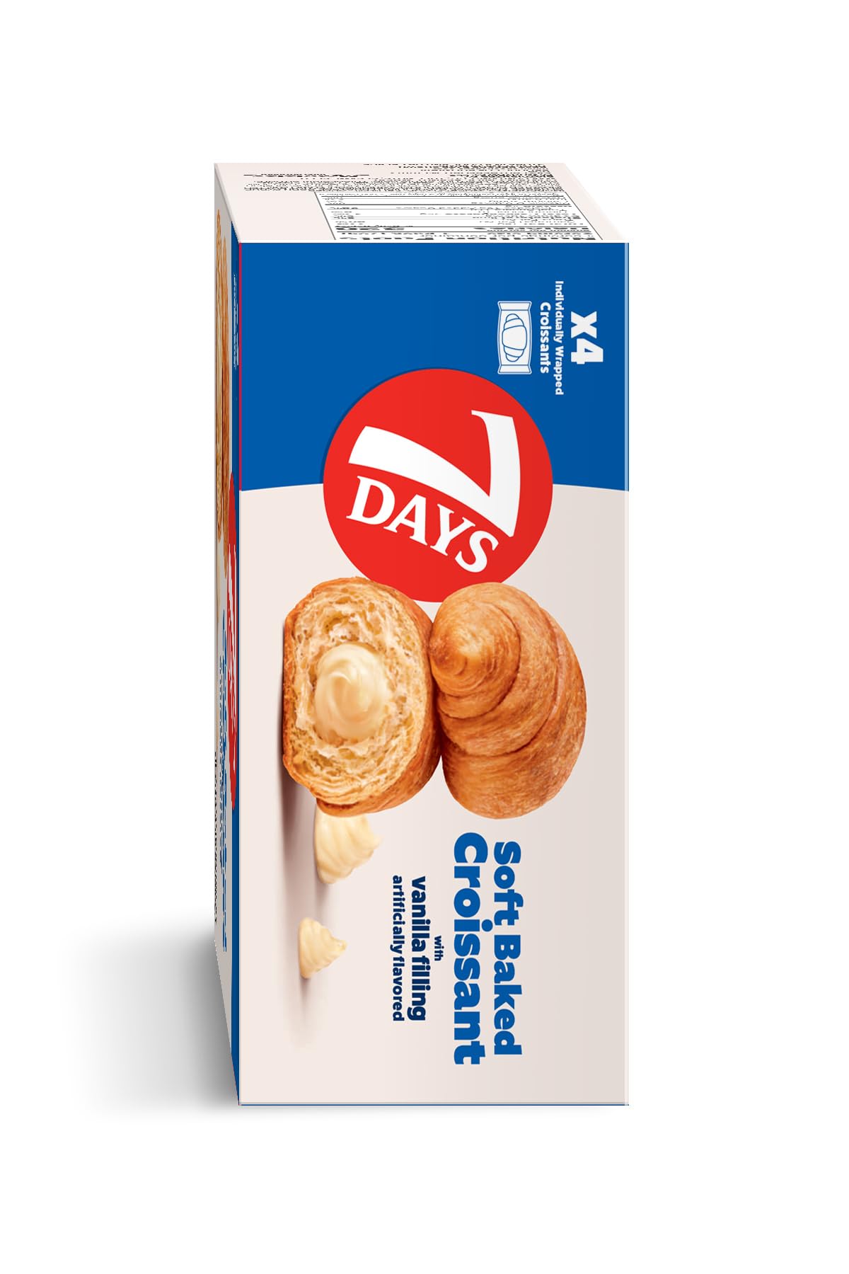 7Days croissant in hand for scale showing portable size and on-the-go suitability
