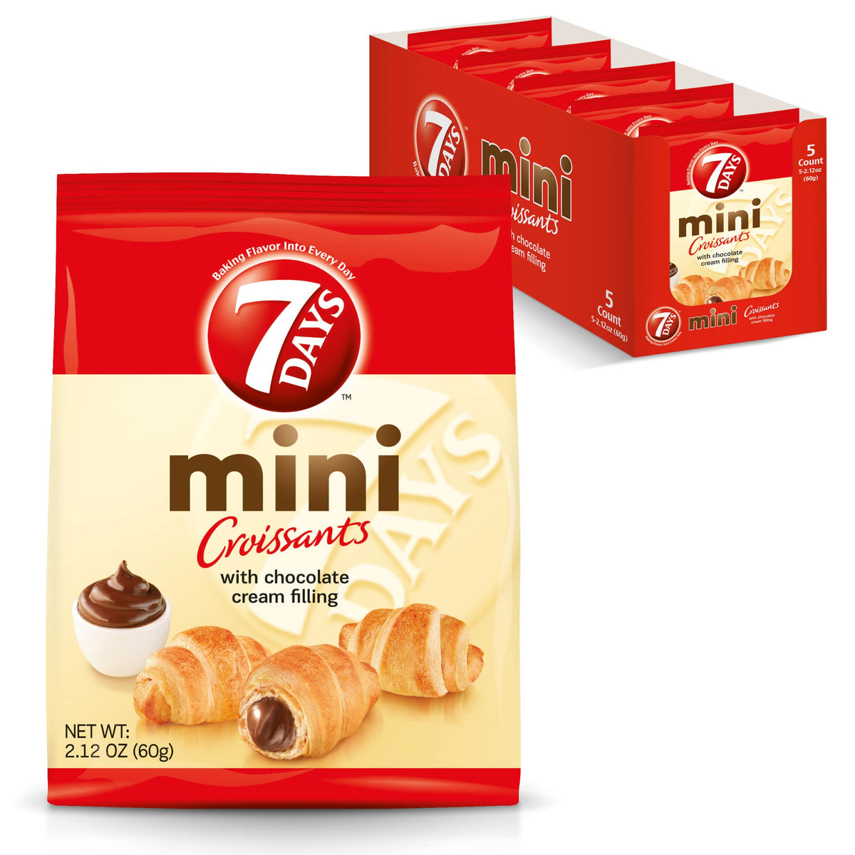 7Days mini croissant front packaging showing product and pack benefits