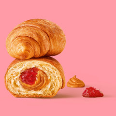 7Days PB&J croissant close-up of peanut butter and strawberry jelly filling for flavor appeal