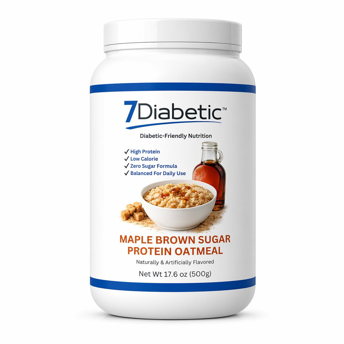 7Diabetic front canister showing branding and product benefit