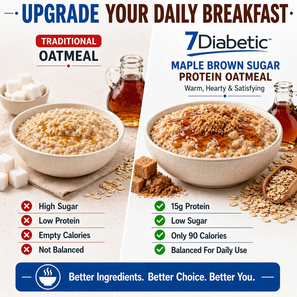 7Diabetic nutrition label visible with protein and zero sugar details