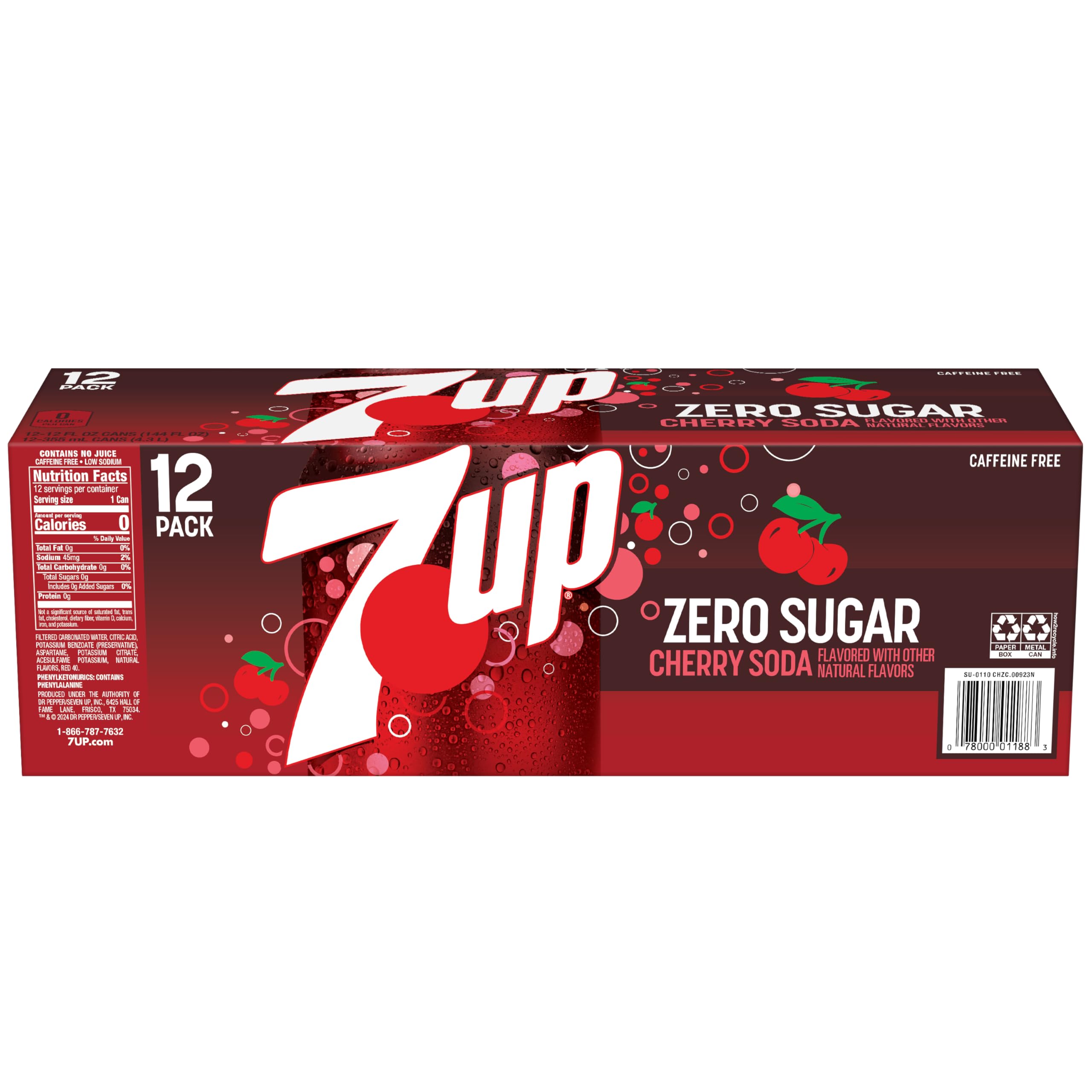 Macro view of 7UP Cherry Zero bubbles showing crisp carbonation