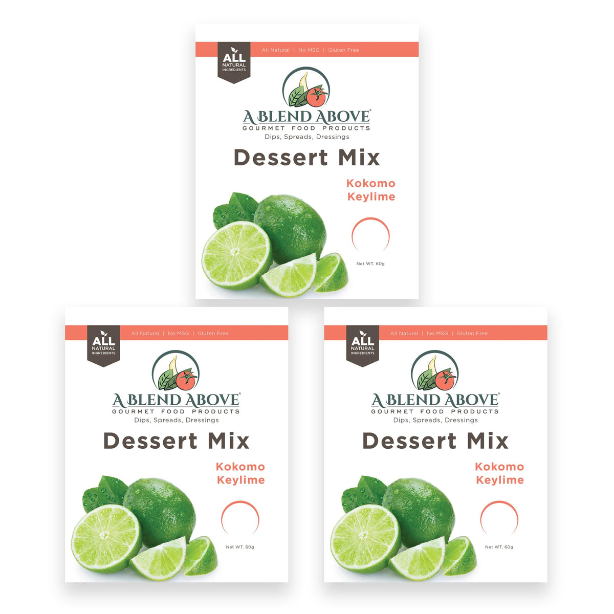 A Blend Above front packaging showing three packs and bright lime illustration, enticing taste