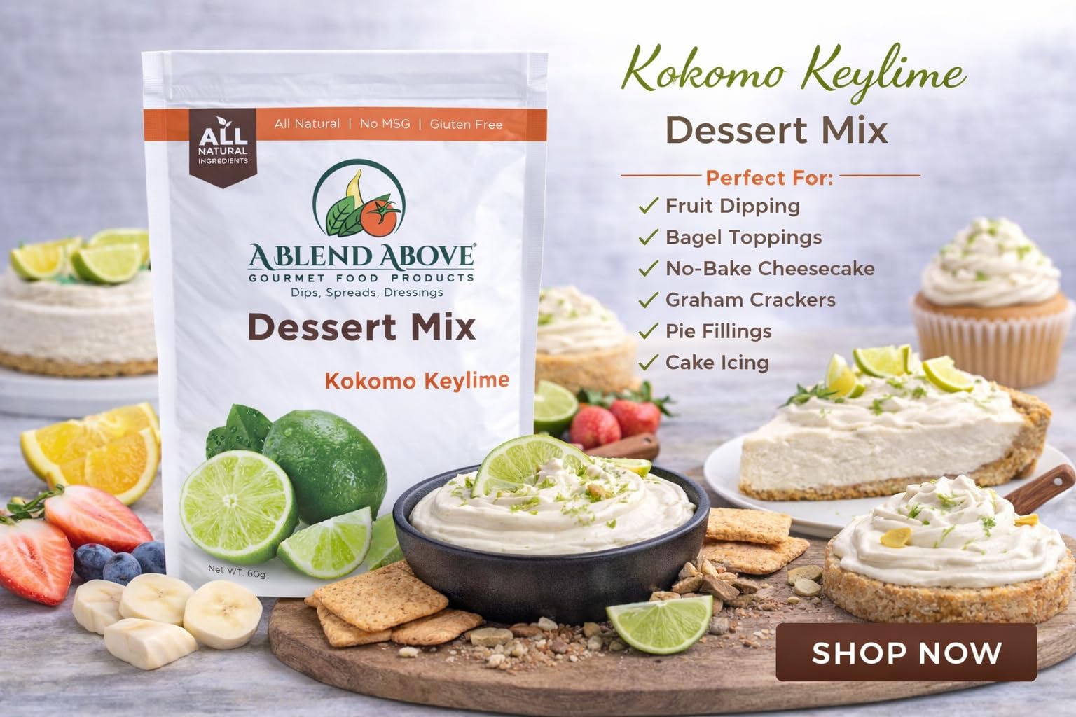 A Blend Above single packet close-up with clear labeling, convenient portioning benefit