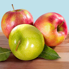 A Gift Inside apples display showing Granny Smith and red apples for crisp crunch